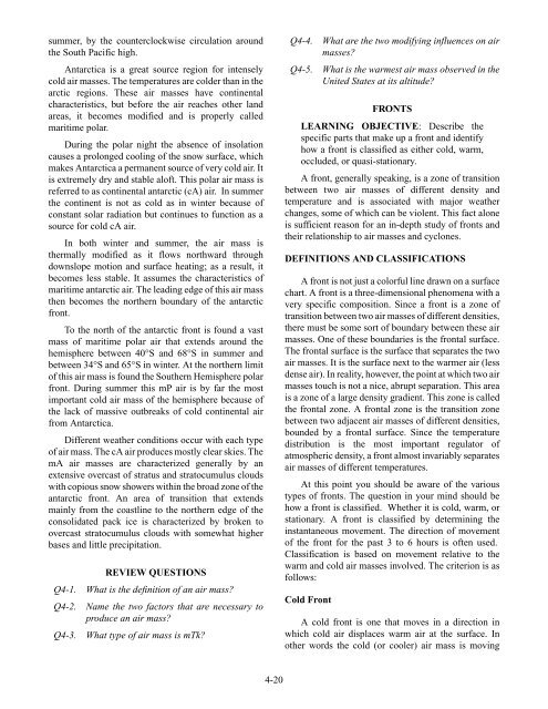 AIR MASSES AND FRONTS