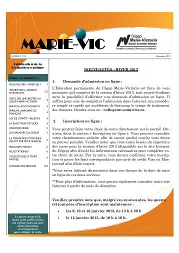 MARIE-VIC - Cégep Marie-Victorin