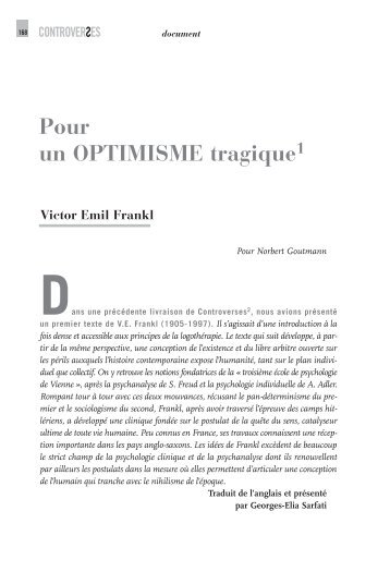 Pour un optimisme tragique - Controverses