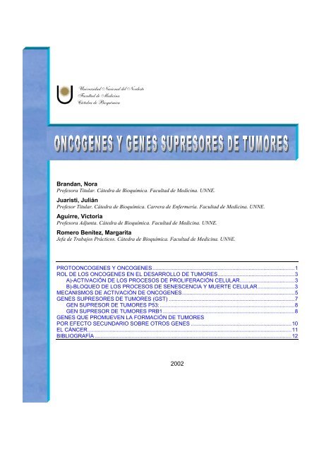 Oncogenes y Genes Supresores de Tumores - Facultad de ...