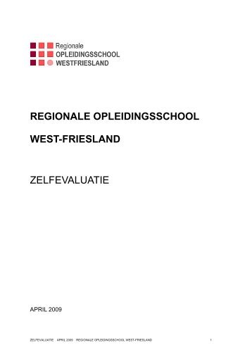 Zelfevaluatie ROWF - Regionale academische Opleidingsschool ...