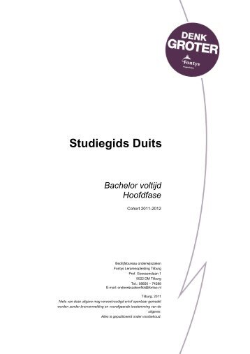 Studiegids Duits VT hoofdfase 2011-2012 - Fontys Lerarenopleiding ...