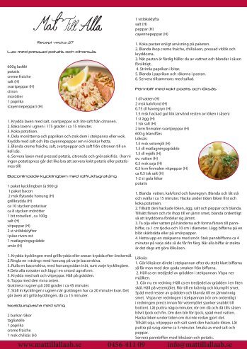 Recept vecka 37 - Mat Till Alla