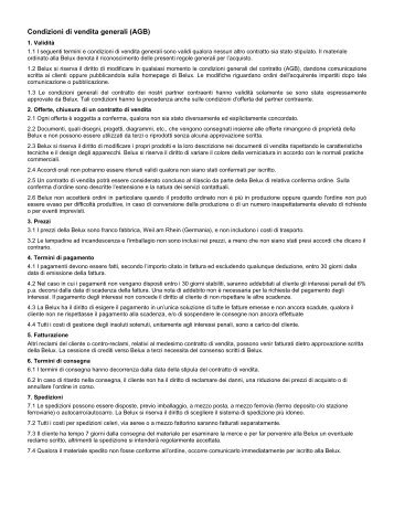 Condizioni di vendita generali (AGB) - Belux