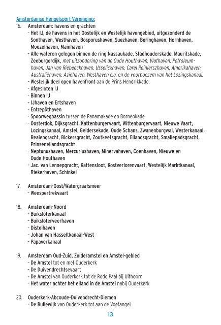 Kleine Lijst van Viswateren 2013 - HSV Rijnsburg