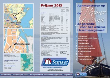 Prijzen 2013 - Sunset Sailcharter