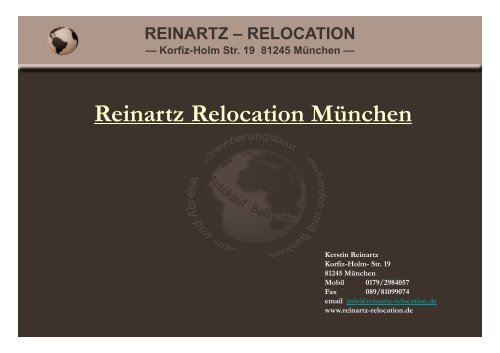 Infobroschüre - bei Reinartz Relocation München