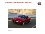 Prijslijst Alfa Romeo Brera Sport & Spider Sport