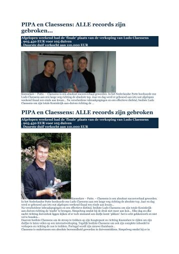 PIPA en Claessens: ALLE records zijn gebroken...