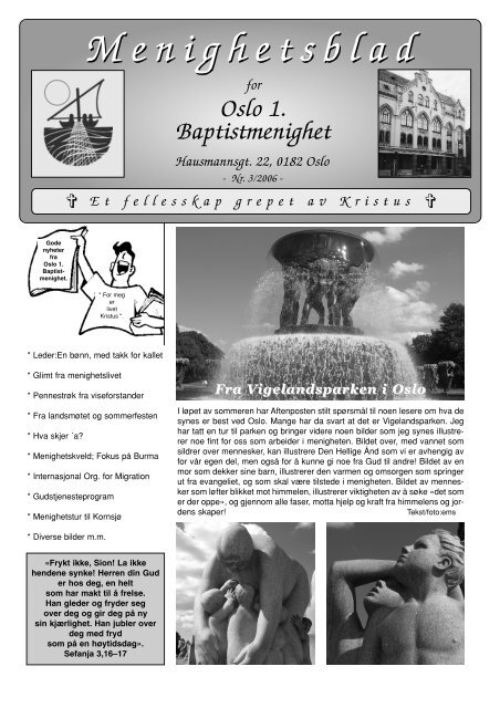 Menighetsblad Menighetsblad - Oslo 1. Baptistmenighet