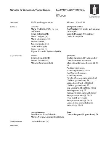 Sammanträde 20 mars - Kungsbacka kommun