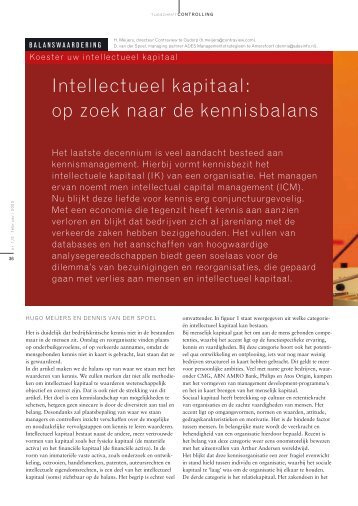 Intellectueel kapitaal: op zoek naar de kennisbalans - Contraview