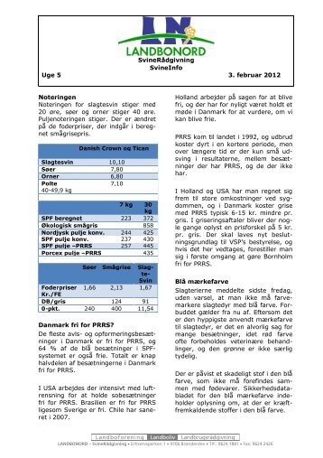SvineInfo uge 05, 03. februar 2012 - LandboNord