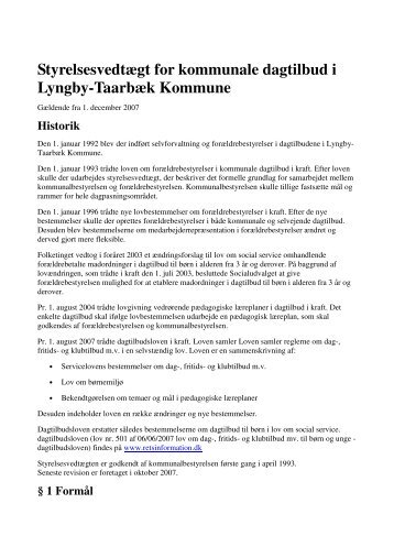 Styrelsesvedtægt - Lyngby Taarbæk Kommune