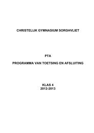 pta klas 4 - Christelijk Gymnasium Sorghvliet