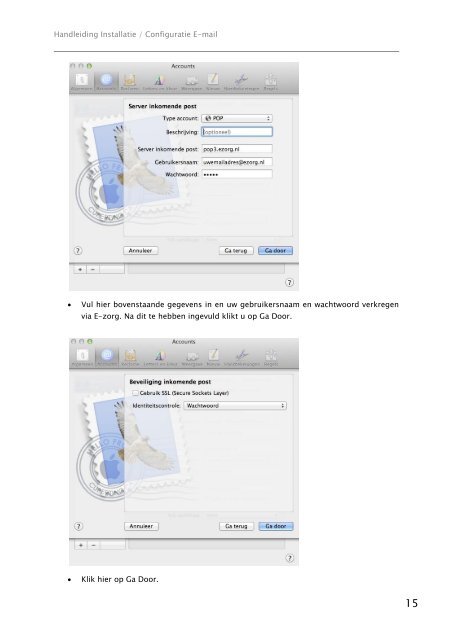 Handleiding Installatie / Configuratie E-mail - E-Zorg