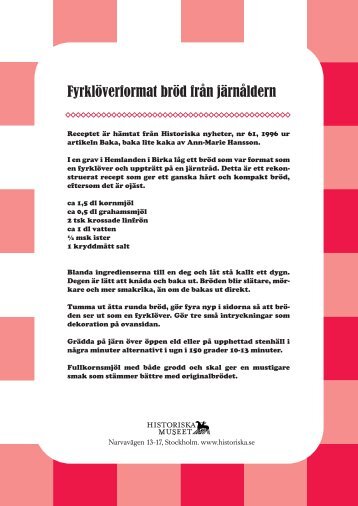 Ladda ner recept på bröd och kakor från vikingatid till 50-talet (Pdf ...