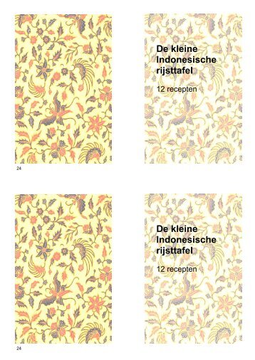 De kleine Indonesische rijsttafel De kleine Indonesische rijsttafel