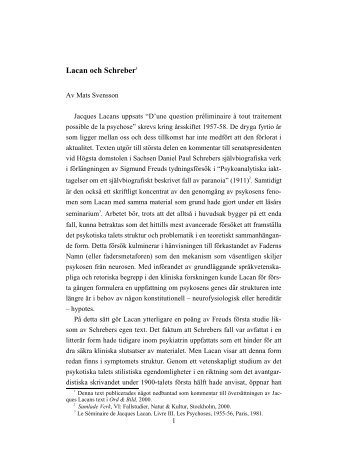 LACAN & SCHREBER