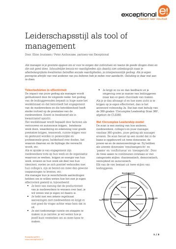 Leiderschapsstijl als tool of management - Exceptional