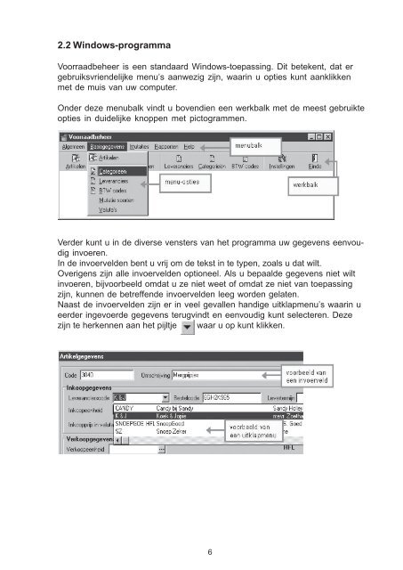 Handleiding bij software Voorraadbeheer - Brink Techniek