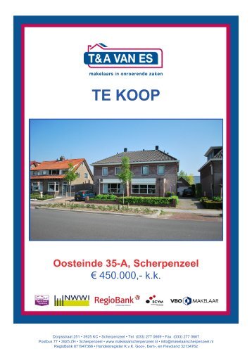 TE KOOP Oosteinde 35-A, Scherpenzeel - T&A Van Es Makelaars