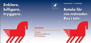 Folder för autogiro - Dalatrafik