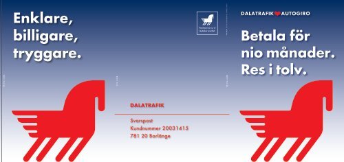 Folder för autogiro - Dalatrafik