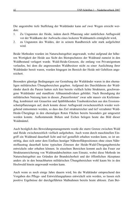VNP–Schriften 1 - Verein Naturschutzpark eV