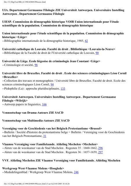 La Bibliographie de Belgique - Koninklijke Bibliotheek van België