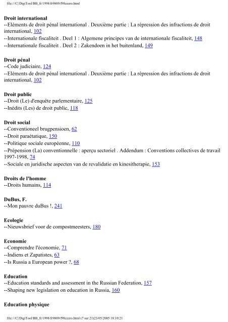 La Bibliographie de Belgique - Koninklijke Bibliotheek van België