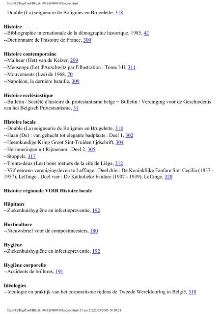 La Bibliographie de Belgique - Koninklijke Bibliotheek van België