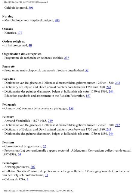 La Bibliographie de Belgique - Koninklijke Bibliotheek van België