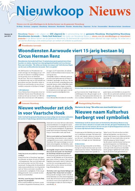 Nieuwsbrief juni 2010 - Woningstichting Nieuwkoop