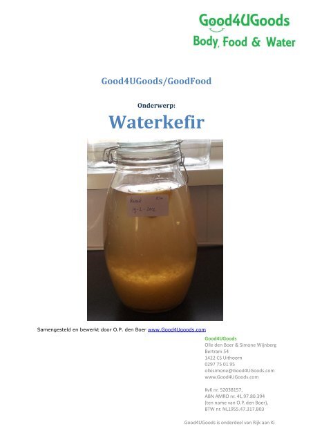 Waterkefir Good4ugoods