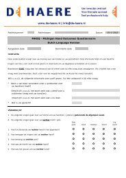 MHOQ - Michigan Hand Outcomes Questionnaire Dutch ... - De Haere