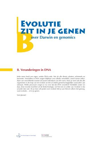 Evolutie zit in je genen leerlingenmateriaal - Biomaatschappij