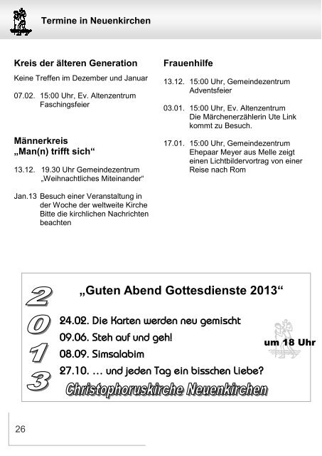 Dezember 2012 / Januar 2013 - Kirchengemeinde Melle ...