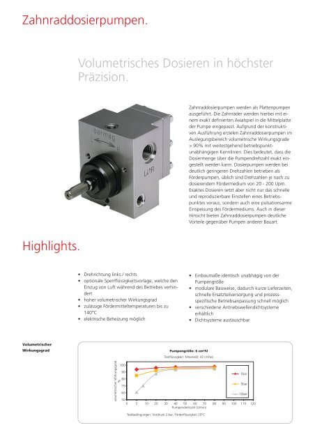 Präzisions-Zahnrad- Dosierpumpen. - Oerlikon Barmag