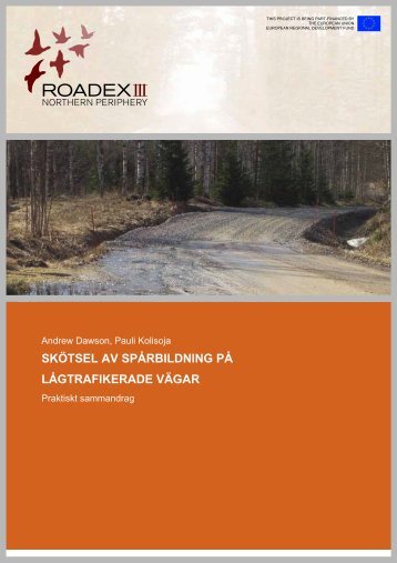 skötsel av spårbildning på lågtrafikerade vägar - ROADEX