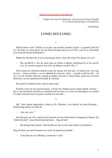 "Lomig Boulomig" PDF - Erwan Le Brenn