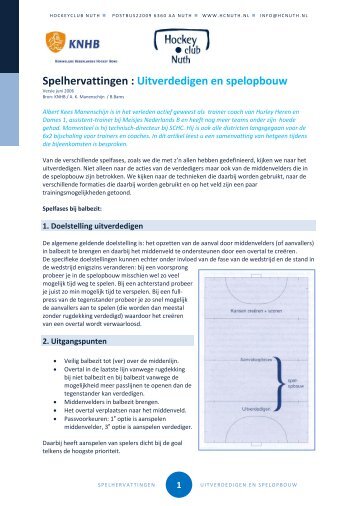 Spelhervattingen : Uitverdedigen en spelopbouw - Nuth