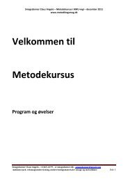 Velkommen til Metodekursus - Metodik og smag