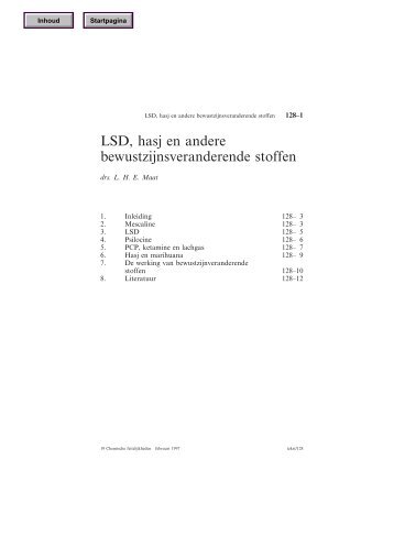 LSD, hasj en andere bewustzijnsveranderende stoffen - Chemische ...
