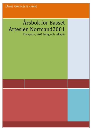 Årsbok 2001 - BASSET ARTÉSIEN NORMAND