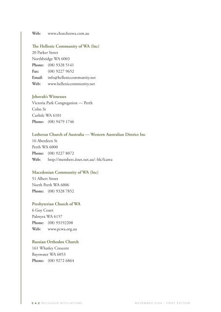 Chapter Three: Religious affiliations - Supreme Court of WA