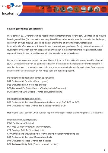 Incoterms - CTS group