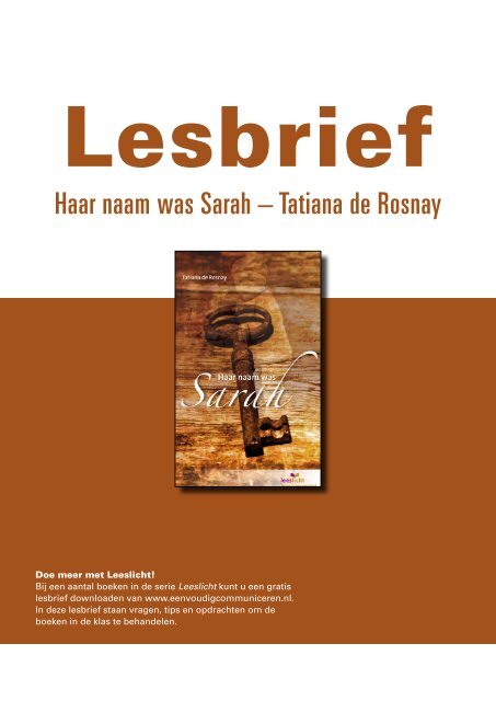 lesbrief Haar naam was Sarah.pdf - Eenvoudig Communiceren