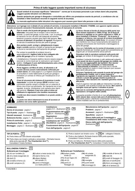 Garagentoröffner Modell MotorLift 1000 Instructions - Garagedoors.be