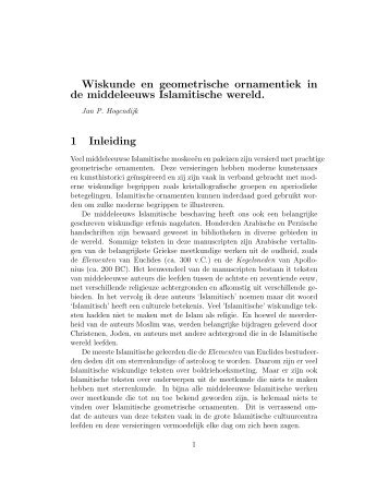 Nederlandse vertaling - Jan P. Hogendijk.